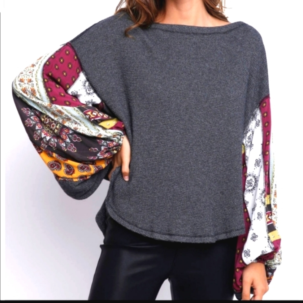 Free people  we the free oversized hippie style waffle shirt. Fits up medium